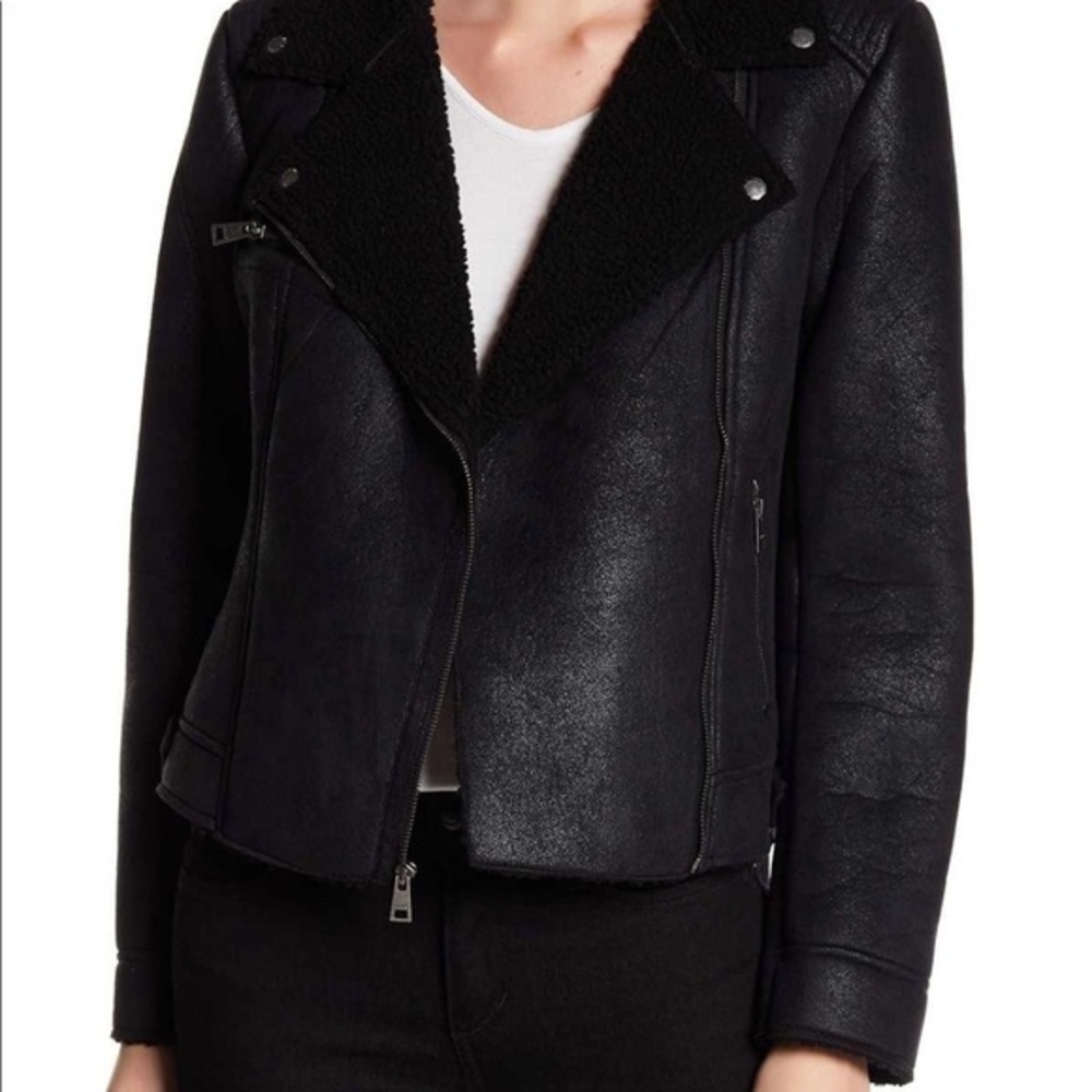 Levi’s Black Fur Lined Moto Jacket (D1A)